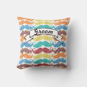 Mustache de heer Hipster  Retro Groom Kussen