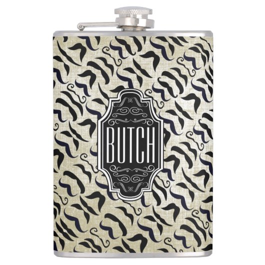 Mustache de heer Hipster Retro Heupfles (Voorkant)