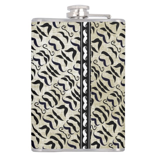 Mustache de heer Hipster  Retro Heupfles (Achterkant)