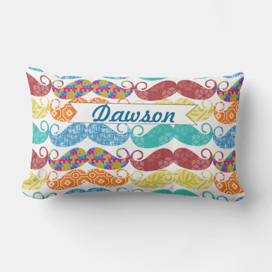 Mustache de heer Hipster  Retro Kussen (Voorkant)