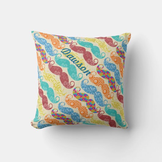 Mustache de heer Hipster  Retro Kussen (Voorkant)