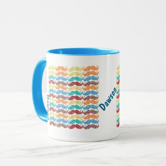 Mustache de heer Hipster Retro Mok (Voorkant links)