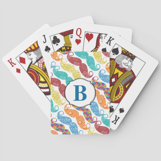 Mustache de heer Hipster Retro Pokerkaarten (Achterkant)