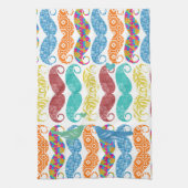 Mustache de heer Hipster Retro Theedoek (Verticaal)