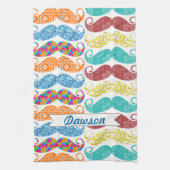 Mustache de heer Hipster  Retro Theedoek (Verticaal)