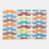 Mustache de heer Hipster  Retro Theedoek (Horizontaal)