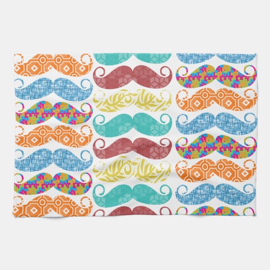 Mustache de heer Hipster  Retro Theedoek (Horizontaal)
