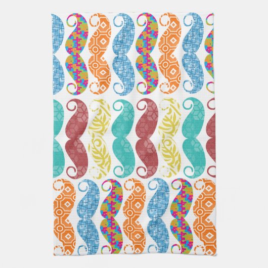 Mustache de heer Hipster  Retro Theedoek (Verticaal)