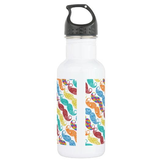Mustache de heer Hipster  Retro Waterfles (Achterkant)