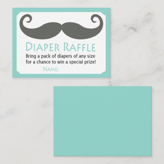Mustache Diaper Raffle Tickets (Voorkant / Achterkant)