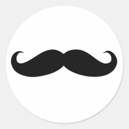 Mustache Disguise Funny Ronde Sticker