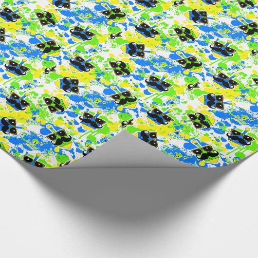 Mustache Dreidel Wrap Cadeaupapier (Hoek)