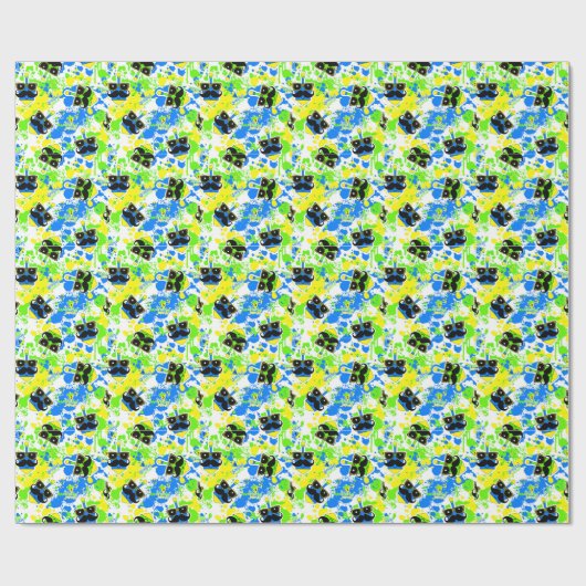 Mustache Dreidel Wrap Cadeaupapier (Vlak)