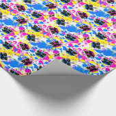 Mustache Dreidel Wrap (roze) Cadeaupapier (Hoek)