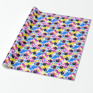 Mustache Dreidel Wrap (roze) Cadeaupapier