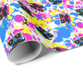 Mustache Dreidel Wrap (roze) Cadeaupapier (Rol Hoek)