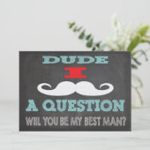 Mustache Dude, wil je mijn beste man zijn? Kaart (Staand voorkant)