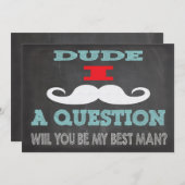 Mustache Dude, wil je mijn beste man zijn? Kaart (Voorkant / Achterkant)