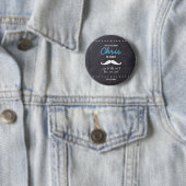 Mustache eerste verjaardag, Chalkboard achtergrond Ronde Button 5,7 Cm (In situ)
