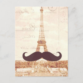 Mustache Eiffel Tower Briefkaart