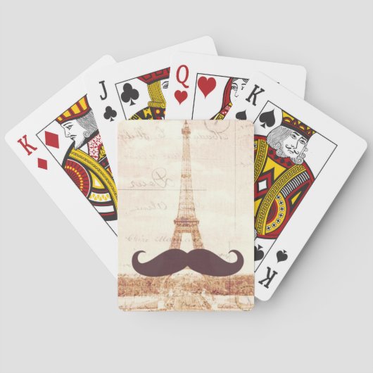 Mustache Eiffel Tower Speelkaarten (Achterkant)