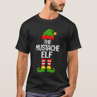 Mustache Elf Xmas Matching Family Elf Squad Christ T-shirt