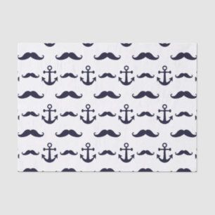 Mustache en anker tissuepapier