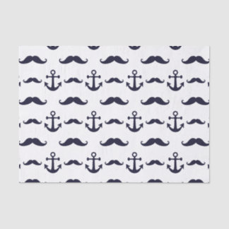 Mustache en anker tissuepapier
