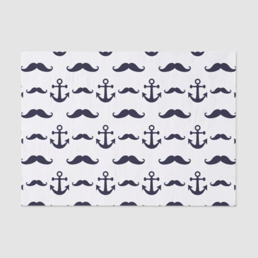 Mustache en anker tissuepapier (Voorkant)