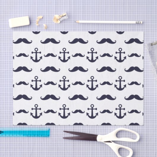 Mustache en anker tissuepapier (Craft)