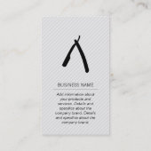 Mustache en Barber Blade en Barber Pole Visitekaartje (Achterkant)