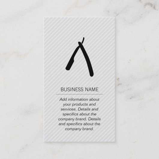 Mustache en Barber Blade en Barber Pole Visitekaartje (Achterkant)