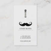 Mustache en Barber Blade en Barber Pole Visitekaartje (Voorkant)
