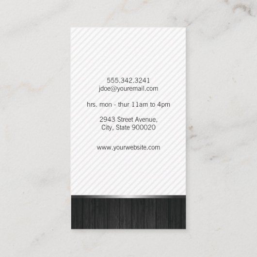 Mustache en Barber Blade Punch Card Visitekaartje (Achterkant)