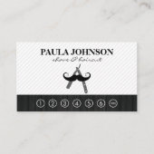 Mustache en Barber Blade Punch Card Visitekaartje (Voorkant)