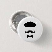 Mustache en Beret Pictogram Button (Voorkant /achterkant)