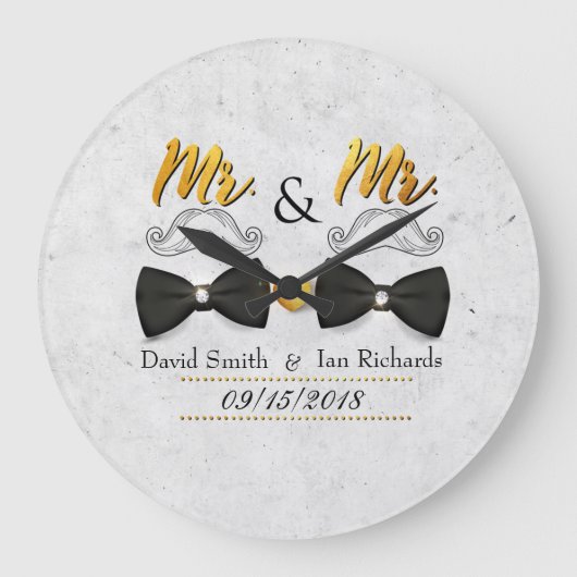 Mustache en boog voor Mr. en Mr. Grote Klok (Voorkant)