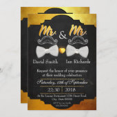 Mustache en boog voor Mr. en Mr. Kaart (Voorkant / Achterkant)