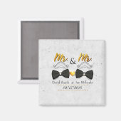 Mustache en boog voor Mr. en Mr. Magneet (Voorkant / Achterkant)