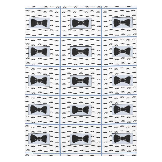 Mustache en Bow Stropdas Tafeldoek Tafelkleed (Voorkant)