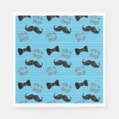 Mustache en Bowtie Blue Party Luncheon Napkins Servet (Voorkant)