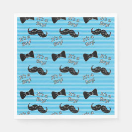 Mustache en Bowtie Blue Party Luncheon Napkins Servet