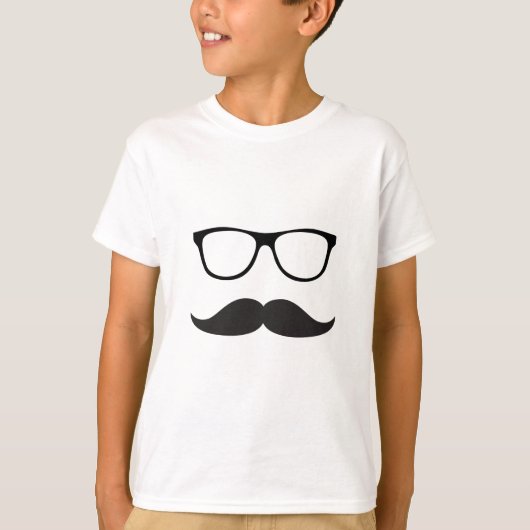 Mustache en bril t-shirt (Voorkant)