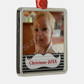 Mustache en Chevron Photo Ornament (Rechts)