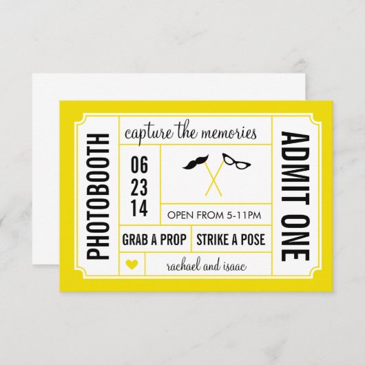 Mustache en Glasprops Kaart (Voorkant / Achterkant)