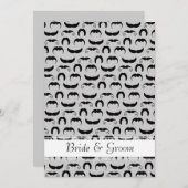 Mustache en Lip Bruiloft Kaart (Voorkant / Achterkant)