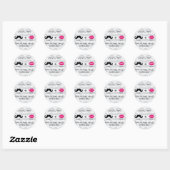Mustache en Lippen CustomizeABLEs Ronde Sticker (Vel)