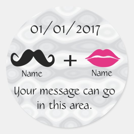 Mustache en Lippen CustomizeABLEs Ronde Sticker (Voorkant)