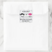 Mustache en Lippen CustomizeABLEs Vierkante Sticker (Tas)