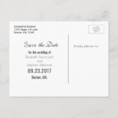 Mustache en lippen Mr en Mrs Save the Date Aankondigingskaart (Achterkant)